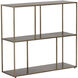 Eiffel Antique Brass Low Bookcase, Medium